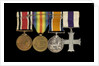 Medals awarded to Sub-Lieutenant Albert E. Dossett MC RNVR (reverse, r to l, MED1500-1503) by unknown