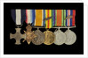 Medals awarded to Lt Cdr Basil N. Downie DSC RN (obverse, l to r, MED1825-1830) by Garrard & Co.