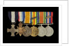 Medals awarded to Lt Cdr Basil N. Downie DSC RN (obverse, l to r, MED1825-1830) by Garrard & Co.