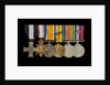 Medals awarded to Lt Cdr Basil N. Downie DSC RN (obverse, l to r, MED1825-1830) by Garrard & Co.