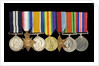 Medals awarded to Percy S. Inge DSM (obverse, l to r, ZBA0315-0321) by B. Mackennal