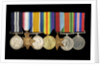 Medals awarded to Percy S. Inge DSM (obverse, l to r, ZBA0315-0321) by B. Mackennal
