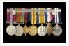 Medals awarded to Percy S. Inge DSM (reverse, r to l, ZBA0315-0321) by B. Mackennal