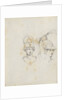 A study of two heads wearing different helmets (verso) by Thomas Baxter