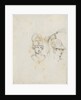 A study of two heads wearing different helmets (verso) by Thomas Baxter
