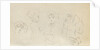 A woman in a turban, four sketches of a woman in a bonnet and a woman carrying a child (verso) by Thomas Baxter