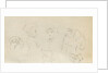 A woman in a turban, four sketches of a woman in a bonnet and a woman carrying a child (verso) by Thomas Baxter