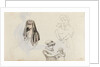 A woman with a draped head and two studies of a woman with a child, possibly Horatia (verso) by Thomas Baxter