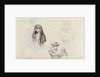 A woman with a draped head and two studies of a woman with a child, possibly Horatia (verso) by Thomas Baxter