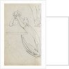 A woman kneeling at a table and a man and a woman walking, probably Horatio and Charlotte Nelson (verso) by Thomas Baxter