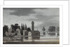 Buildings viewed over a lake or river (verso) by Thomas Baxter