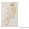 A young woman seated, reading, possibly Charlotte Nelson (recto) by Thomas Baxter