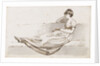 A young woman reclining on a sofa reading a book, possibly one of the Connors, Emma's cousins by Thomas Baxter