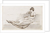 A young woman reclining on a sofa reading a book, possibly one of the Connors, Emma's cousins by Thomas Baxter