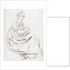 A young woman seated or crouching holding a dog in her lap, possibly Charlotte Nelson by Thomas Baxter