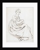 A young woman seated or crouching holding a dog in her lap, possibly Charlotte Nelson by Thomas Baxter