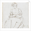 A young woman seated, reading a book, possibly Charlotte Nelson by Thomas Baxter