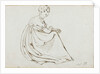 A young woman in a long dress crouching by Thomas Baxter