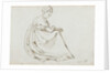 A young woman in a long dress crouching by Thomas Baxter