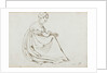 A young woman in a long dress crouching by Thomas Baxter