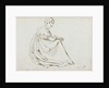A young woman in a long dress crouching by Thomas Baxter
