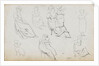 A sheet of figure studies (recto) by Thomas Baxter