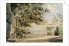 The garden with a glass house at Merton Place by Thomas Baxter