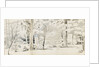 An arbour surrounded by trees (recto) by Thomas Baxter