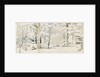 An arbour surrounded by trees (recto) by Thomas Baxter