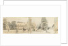 A panoramic view showing the east and north elevations of Merton Place (recto) by Thomas Baxter