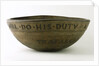 Wooden bowl commemorating Vice-Admiral Horatio Nelson (1758-1805) by unknown