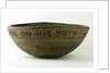 Wooden bowl commemorating Vice-Admiral Horatio Nelson (1758-1805) by unknown