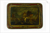 Lacquered papier-maché tray depicting the Battle of Trafalgar, 1805 by Unknown
