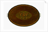Oval marquetry tray by unknown