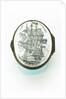 Oval patch box with a mirror inside the lid, commemorating HMS 'Victory' by unknown