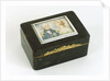 A tortoiseshell box with gilt mounts and a hinged lid by Unknown