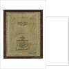 A mourning sampler framed in oak by Mary Gill