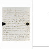 Letter from Lady Nelson to Alexander Davison, page three by Lady Frances Nelson