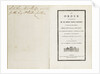 Complete order of ceremony of the funeral procession of Lord Nelson, 8 and 9 Jan 1806 by Unknown