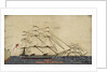 Two warships in full sail by unknown