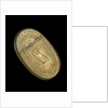 A brass tobacco box, made in a curved shape to fit the pocket by Frank Pywell