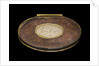 A tobacco box in copper, originally gilt,  engraved with roses by unknown