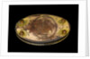 A tobacco box in copper, originally gilt, engraved with roses by unknown