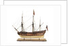 Ship of 60 guns, port broadside by Unknown