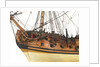 Ship of 60 guns, figurehead, anchors and cannons detail by unknown