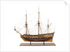 Ship of 50 guns, port broadside by Unknown