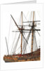 Ship of 24 guns, mizzen mast and stern carving detail by unknown