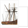 Ship of 24 guns, mizzen mast and stern carving detail by unknown