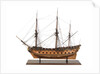 Ship of 50 guns, port broadside by Unknown