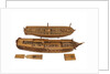 A contemporary dividing full hull model of the 'Washington' (1797), a Dutch 74-gun, two-decker ship of the line by unknown